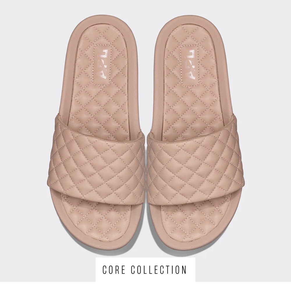 APL Athletic Proplulsion Labs Women’s Lusso Slides.  New Size 7 Rose Dust